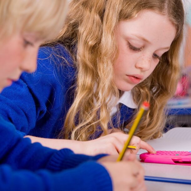 Two pupils working in the classroom